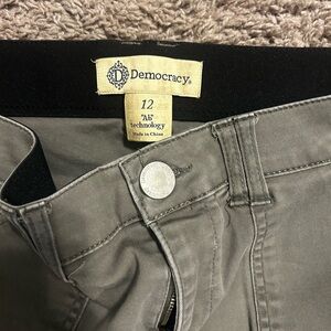 Green gray skinny pants